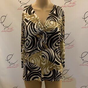 G Wheels. Size Small. Knit Pullover Top. 3/4 Sleeves. Rayon Jersey. B81.